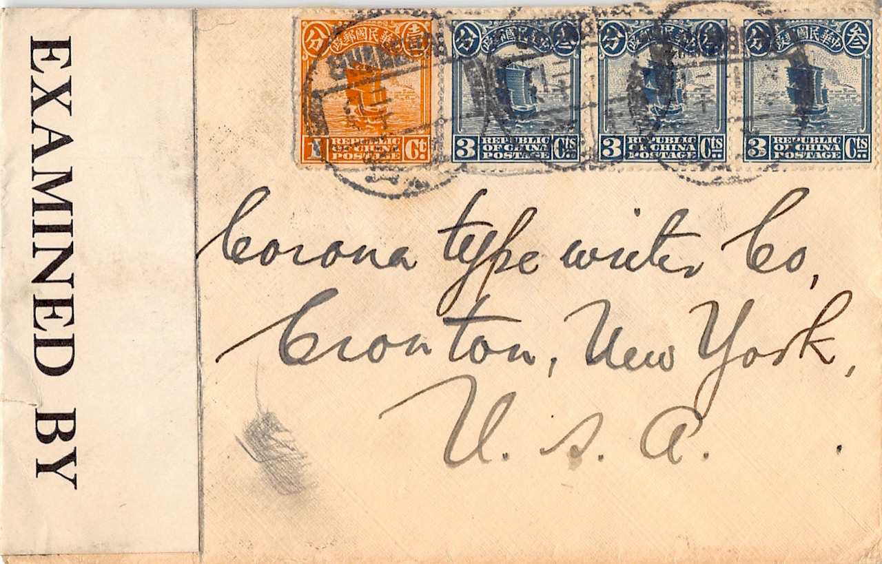 Read more about the article 1917, Kriegspost-Brief aus Shanghai nach USA mit Zensur