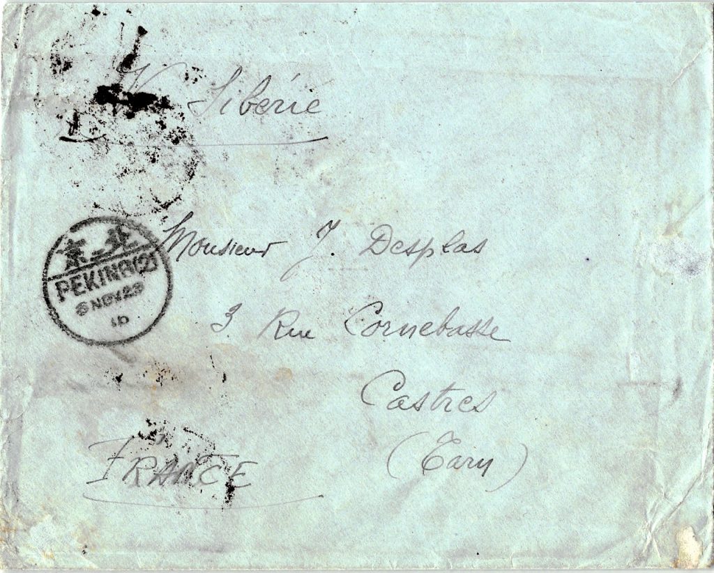 1923, "Annahme der Verfassung" auf Brief nach Frankreich