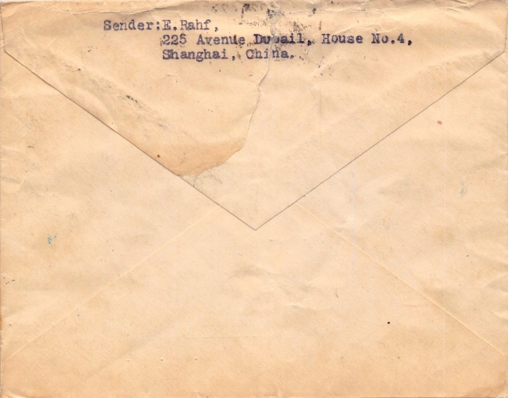 1932, Buntfrankatur "Dschunke" auf Brief aus Shanghai in die USA