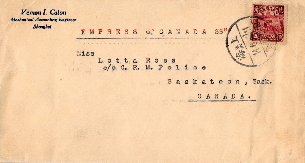 1932, Einzelfrankatur "Schnitter" auf Schiffsbrief nach Kanada