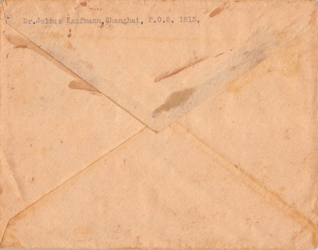 1940, "Überdruck-Provisorium" auf Brief aus Shanghai in die Schweiz