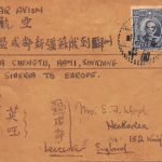 1940, seltener Zensur-Brief auf Hami-Alma Ata-Luftpost-Route über Tihwa befördert