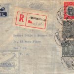 1943, zensierter Luftpost-Einschreibbrief aus Chungking in die USA über „Horseshoe Route“