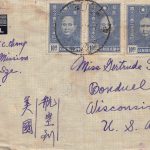 1945, zensierter Luftpostbrief aus Wanhsien (Sichuan) nach Wisconsin (USA) mit Sonderstempel