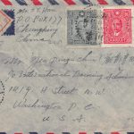 1945, zensierter Luftpost-Einschreibbrief aus Chungking nach Washington (USA) via „Over The Hump“ und Westafrika